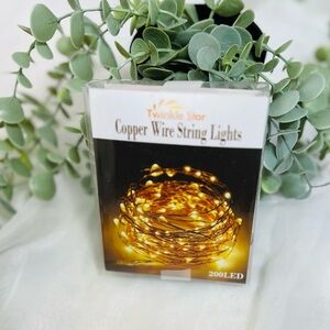 New in Box Multi- Adapter Warm White Copper Wire String Lights USB  With Remote